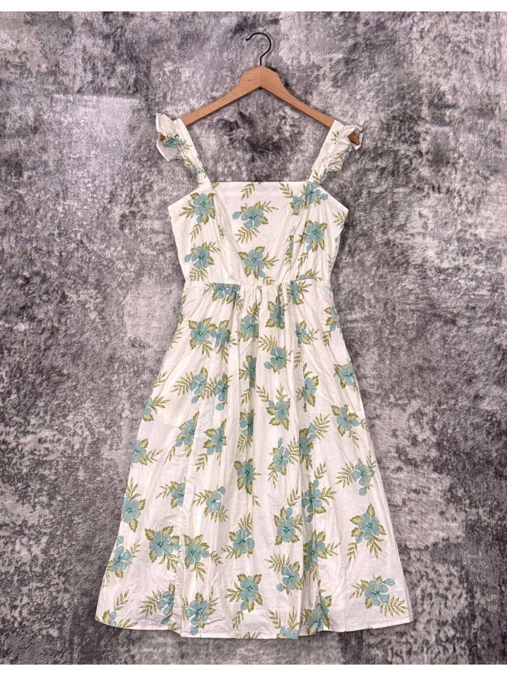 Reyn Spooner Dress 4 Womens Soft Biscus Alba Cotton Floral Resort Midi